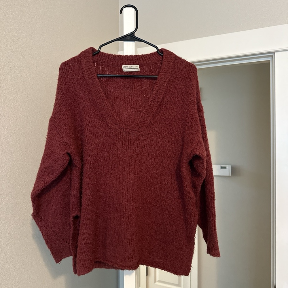 Urban Outfitters Deep Red V-Neck Sweater